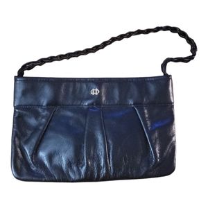 Vintage 80's Letisse Black Leather Braid Handle Purse